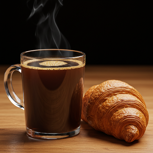 A coffee with croassaint
